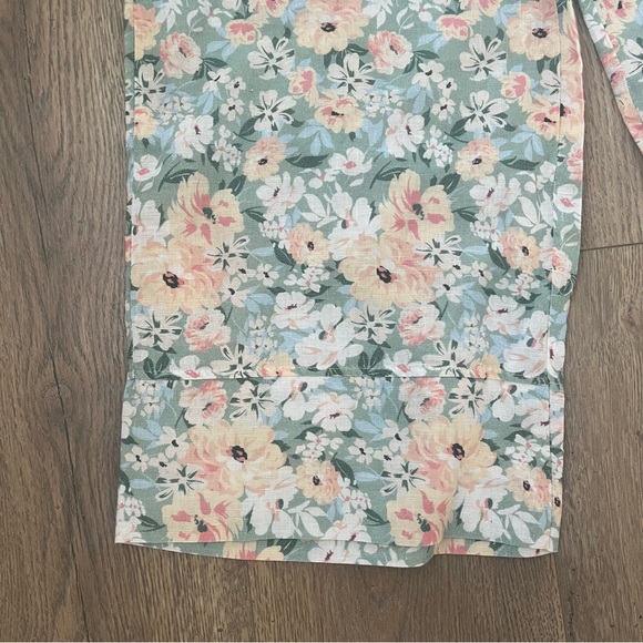 Astrid Linen Floral Wide Leg Pants Trousers Sz L Made in Italy Cottagecore - Picture 2 of 6
